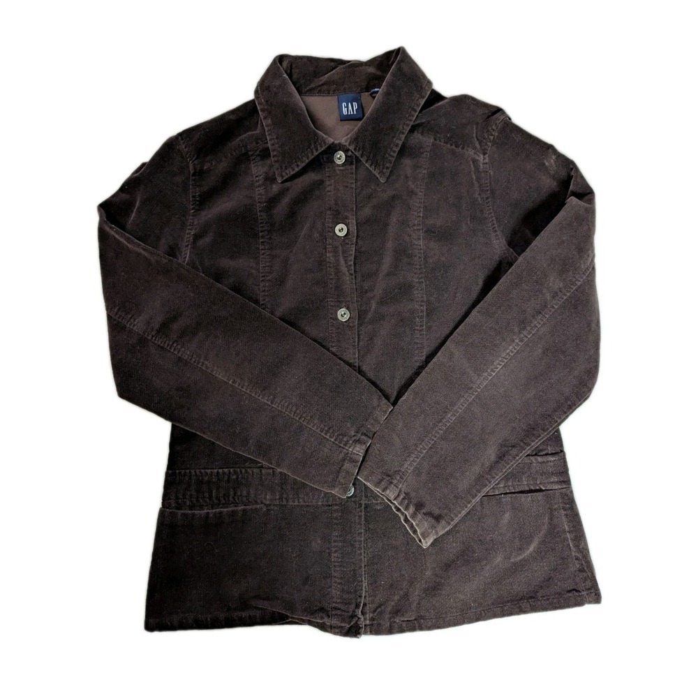 Vintage Gap Brown Corduroy Button Up Jacket - Small - 100% Cotton Shacket